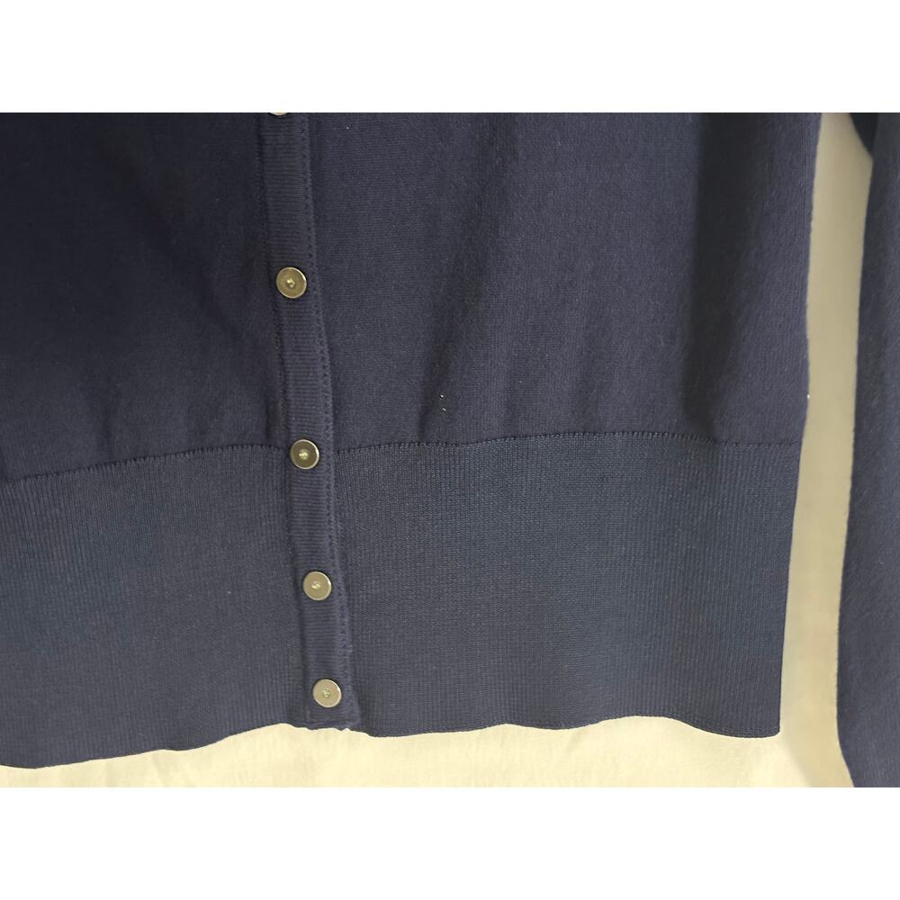 White House Black Market Navy Blue Button Front Cardigan Sweater Size S - Picture 6 of 11